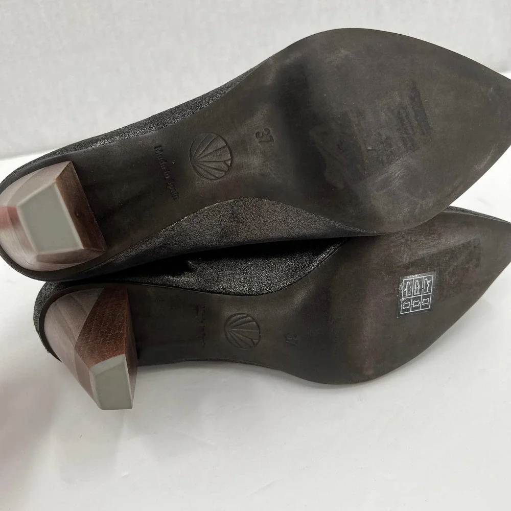 COCLICO Shoes Womens 37 Gray Metallic Juno Boot Stretch Anthracite Scrunch - Picture 9 of 12